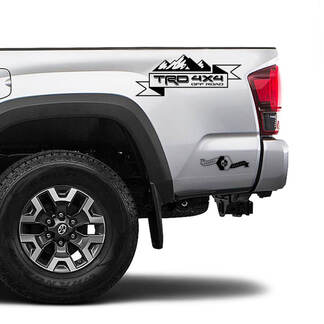 TRD 4x4 Off Road TOYOTA Mountains Pine Trees Forest Decals Stickers for Tacoma Tundra 4Runner Hilux side