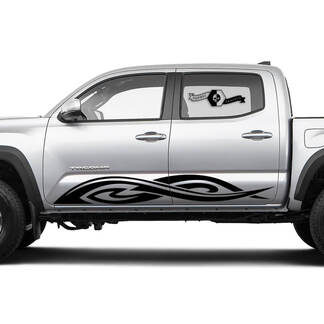 TRD Off Road TOYOTA Flame stripes Decals Stickers for Tacoma Tundra 4Runner Hilux Doors