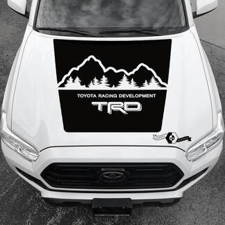 Tacoma TRD TOYOTA Mountains Forest Hood Decals Stickers for Tacoma Tundra 4Runner Hilux